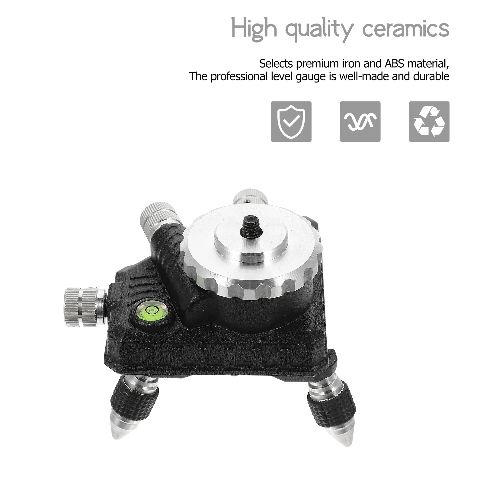 

Level Pedestal Base Tripod Connector Micro-adjust Pivoting Aluminum Adapter Rotating Plastic