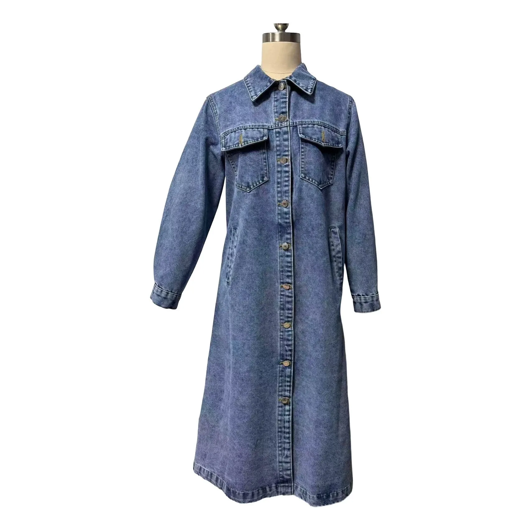 No Hood Loose Fit Top with Notched Collar Long Sleeves Regular Sleeve Long Length Simple Style Commuter Chic Spring for Women