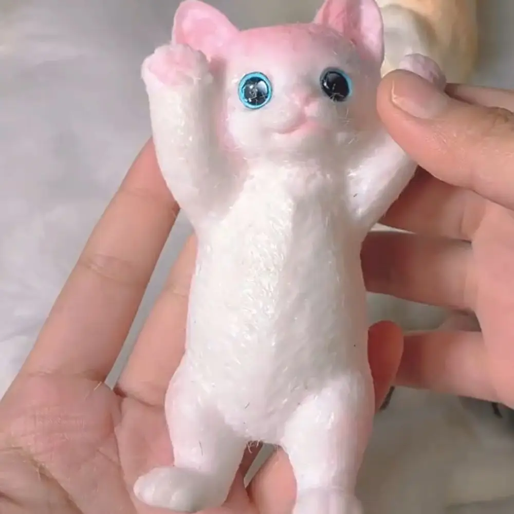 Slow Rebound Cat Doll Squeeze Toy Animal Colorful Simulation Cat Squeeze Toys Cartoon Soft Cat Fidget Toy Zabawki sensoryczne