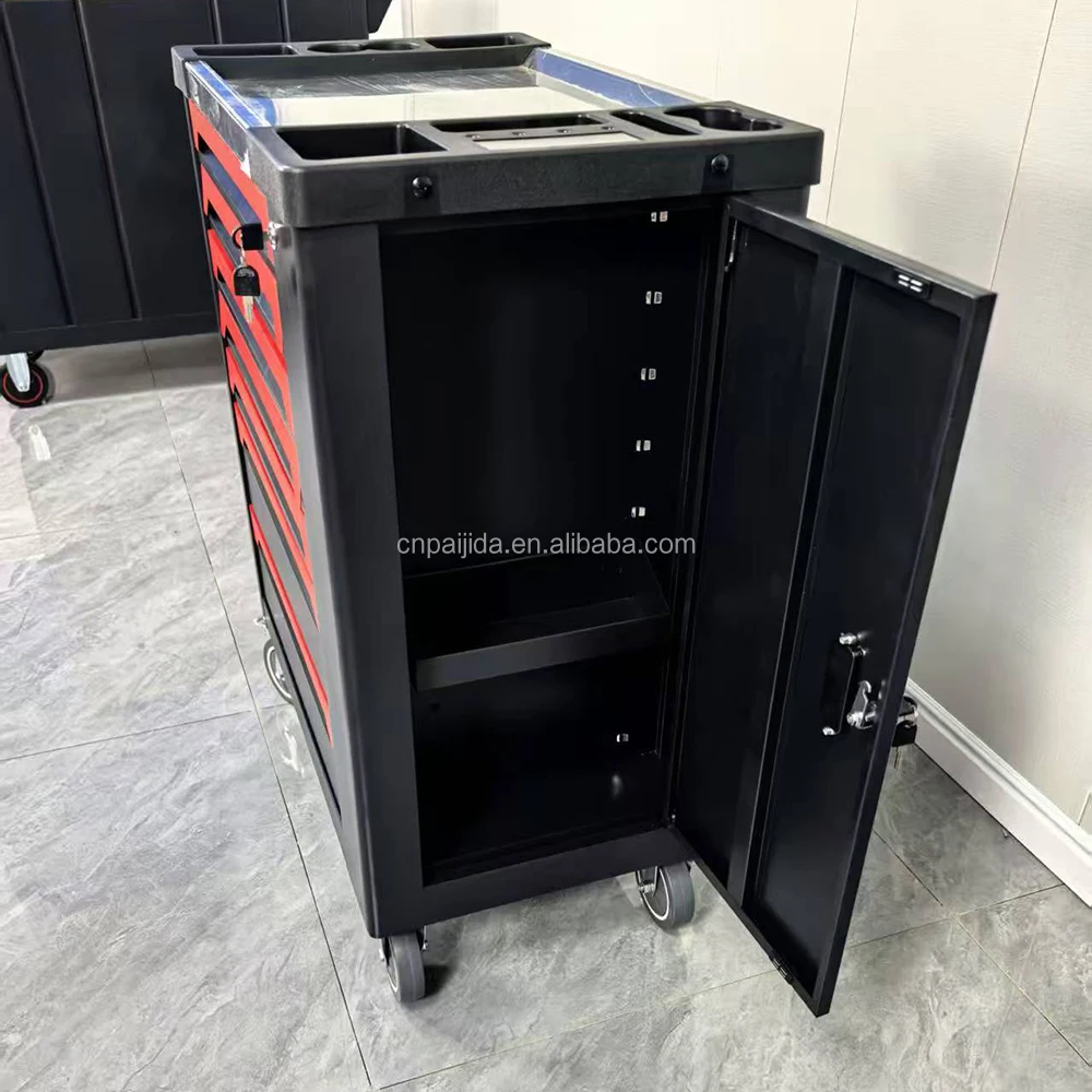 Garage Rolling Lockable Metal Cabinet 5-Drawer OEM/ODM Option 300kg Load Capacity Modern Design Mobile Utility Cart Keyed