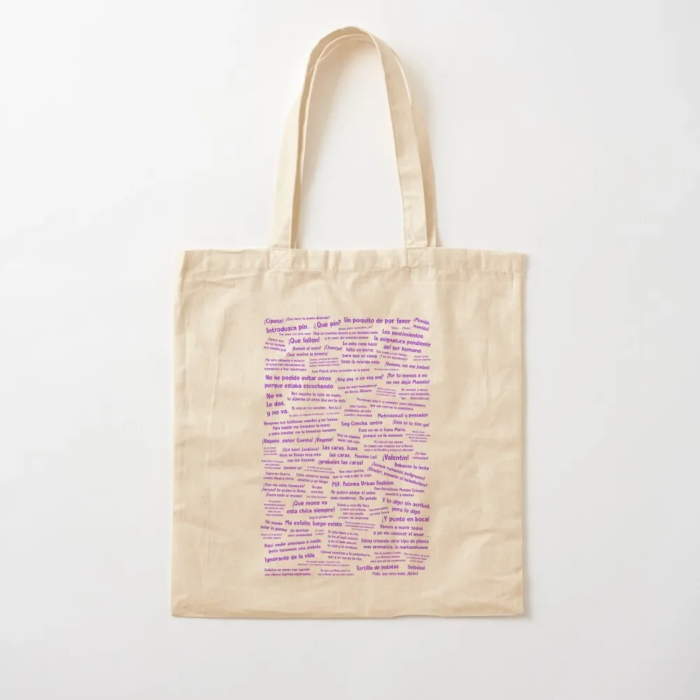 

Phrases Here There Is No Who Alive (purple letters) Tote Bag shopper bags for women custom tote bag Handbags Tote Bag