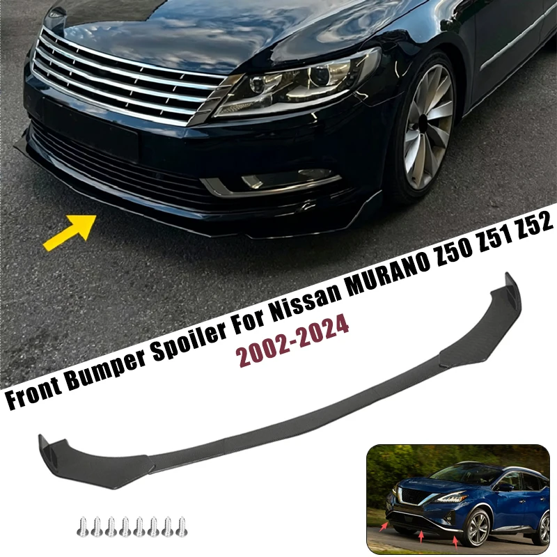 Sport Front Bumper Splitter Spoiler Lip For Nissan MURANO Z50 Z51 Z52 2002-2024 5Pcs Adjustable Sectional Car Tuning Body Kit