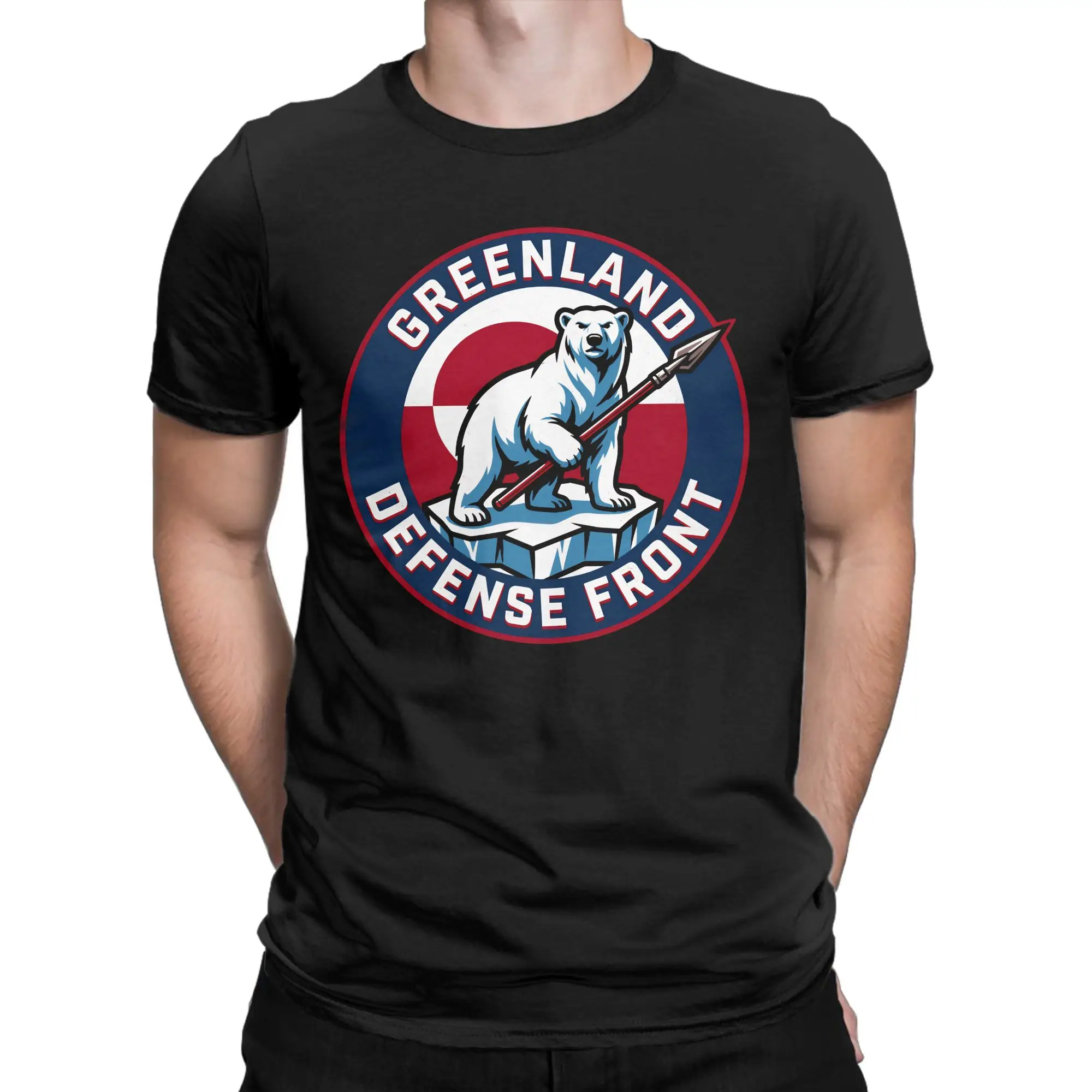 Men T-Shirts Greenland Defense Front Funny 100% Cotton Tee Shirt Short Sleeve  T Shirts O Neck Clothing Printed