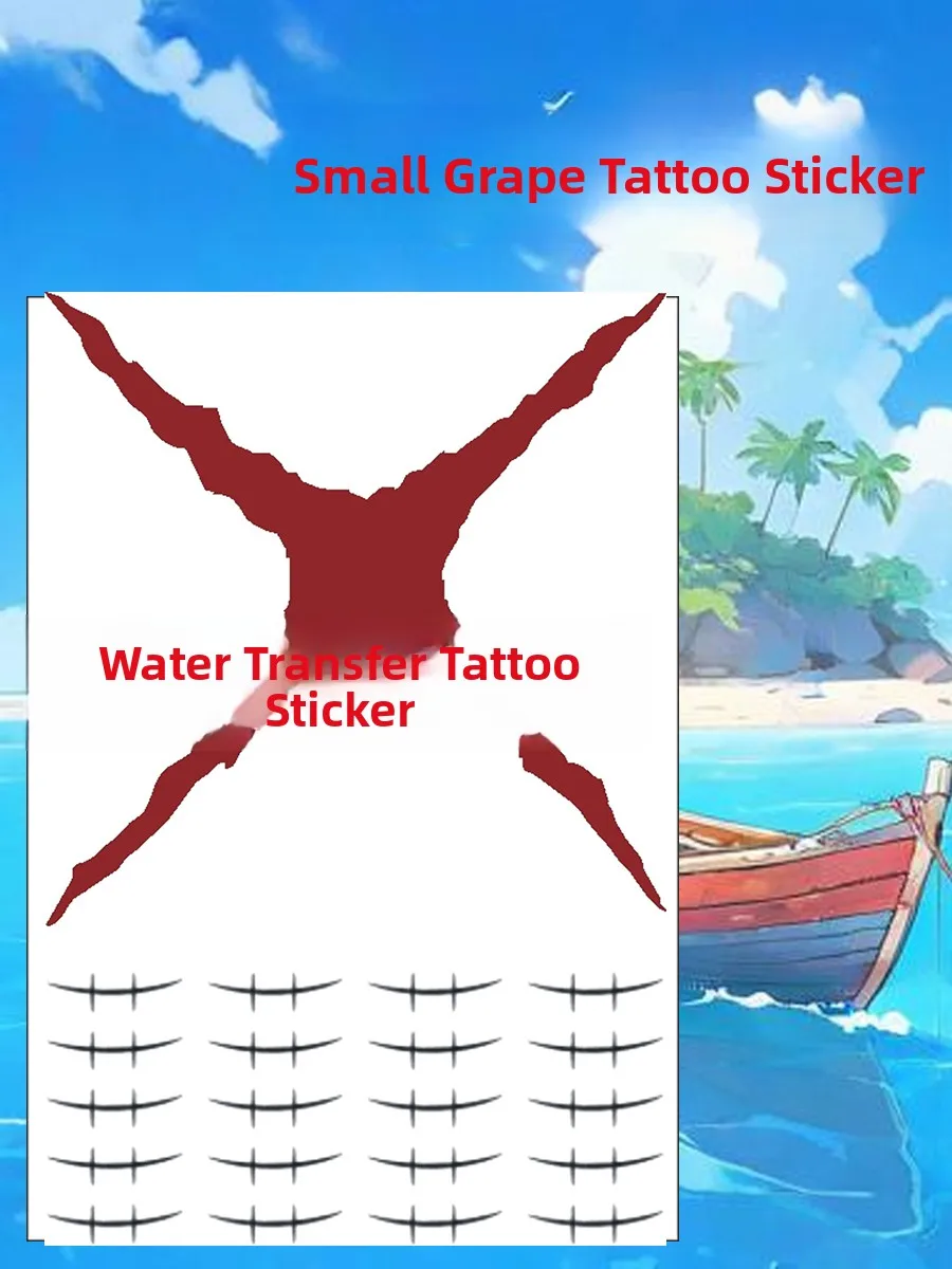 Long-lasting Waterproof Pirate King Luffy Chest Scar Tattoo Stickers for Cosplay Comic Conventions Body Art Decals