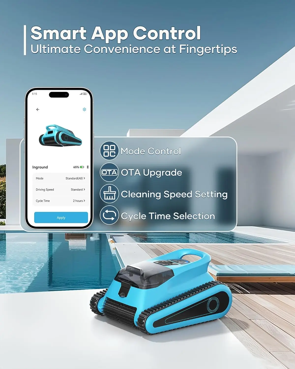 (2025 New) Cordless Pool Vacuum Robot with App Control, Wall & Waterline Cleaning,150 Mins Runtime, Smart Navigation, Robotic Po
