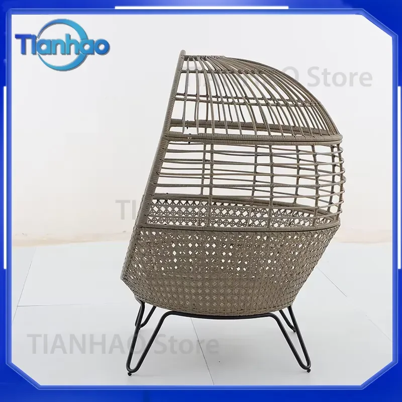 Nordic Style Steel Wicker Rattan Garden Chair for Outdoor Garden Furniture New Trend Birdcage Leisure Design