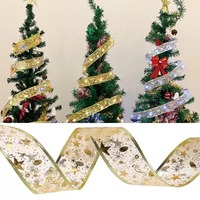 3M 5M 10M Double Layer LED Fairy Lights Strings Christmas Ribbon Bows For Christmas Tree Ornaments New Year Christmas Home Decor