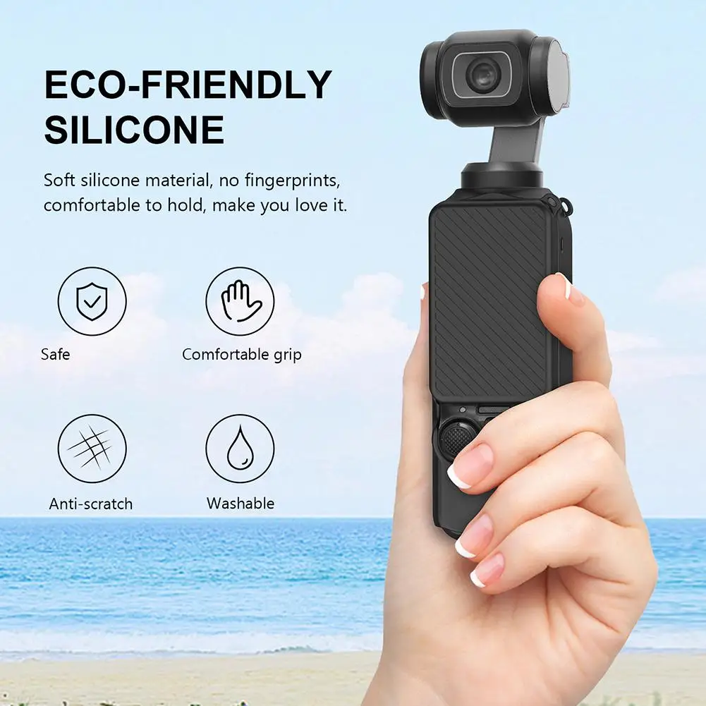 

Silicone Protective Case for DJI Osmo Pocket 4, Anti-Scratch Body Cover with Lens Cap Comfortable Handling Simple Maintenance