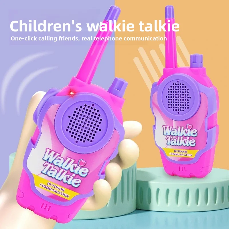 2Pcs Walkie Talkies for Kids Kid Toy Gifts Cartoon Electronic Mini Toys Talkies for Kids 3 Years Old Infant Child Girls Boys