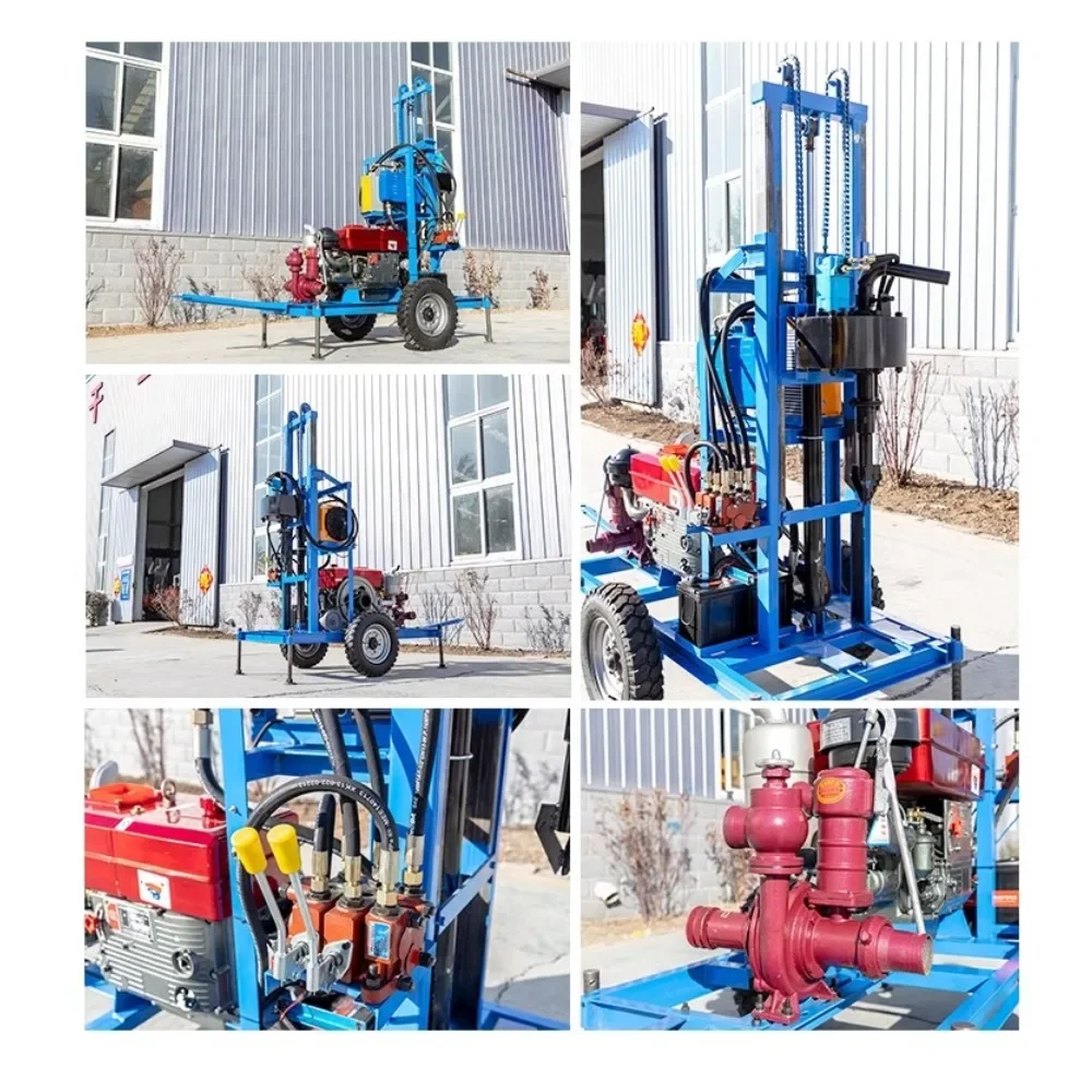 Small electric diesel household drilling machine equipment agricultural deep digging well tools