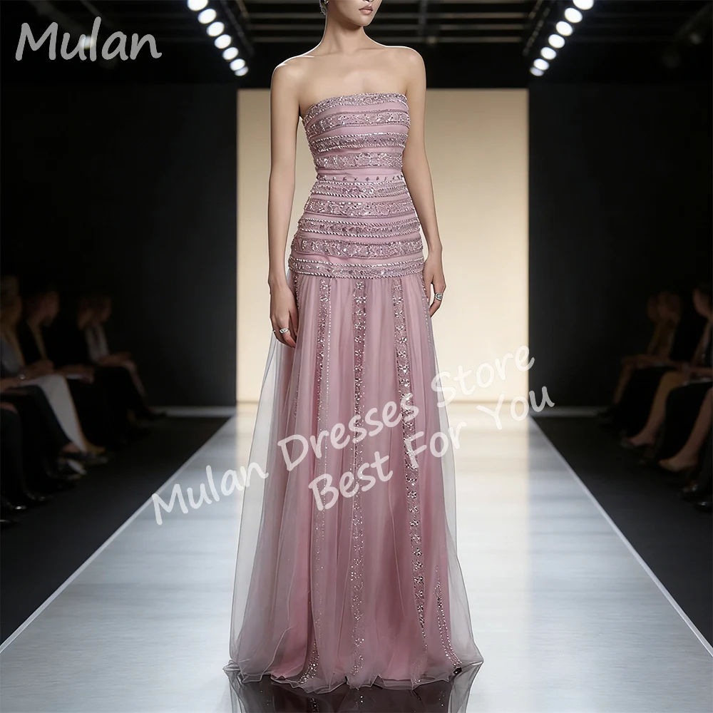 

Customized Luxury Long Beads Evening Dresses for Women Floor-Length A-Line Special Events Prom Party Wedding Dress 2026