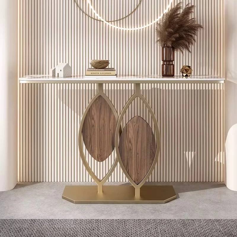 Kreativer Ästhetischer Steinplatten-Eingangstisch Moderner Minimalistischer Platzsparender Trendiger Konsolentisch für Wohnzimmer