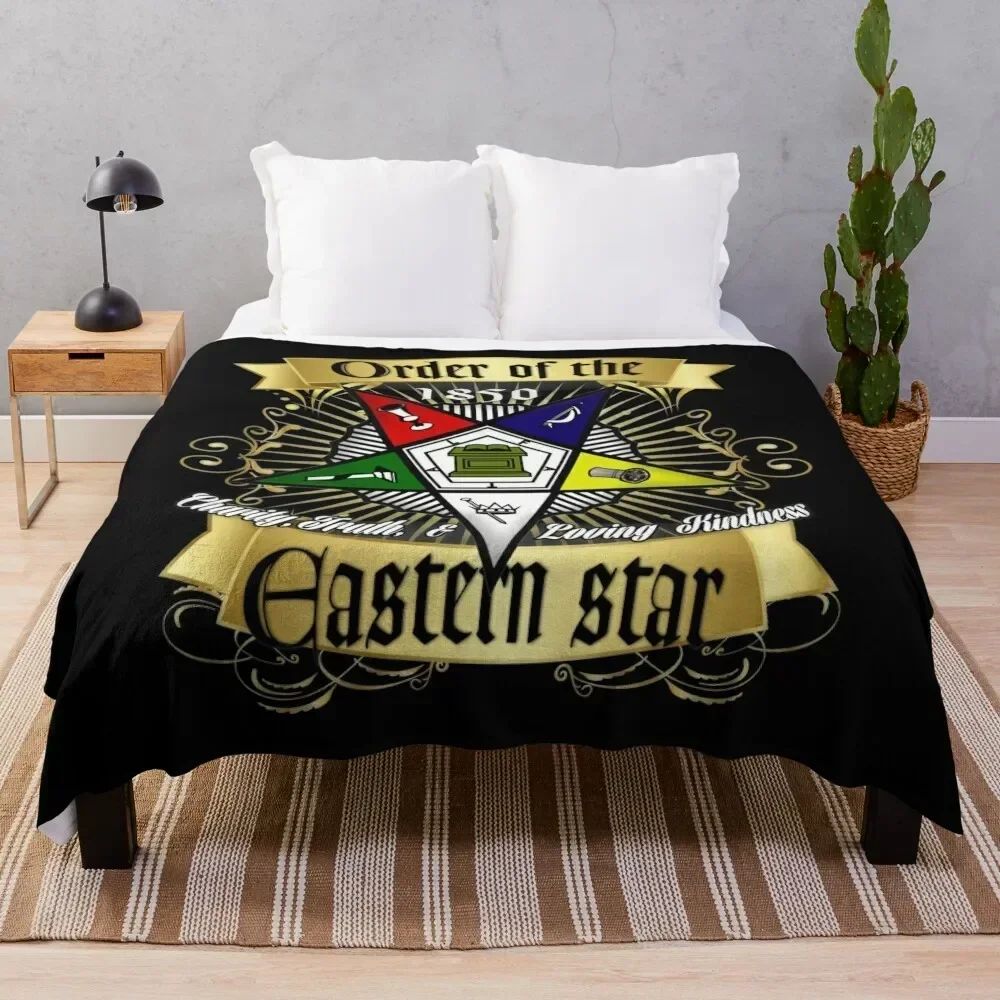 

OES Style Order Of The Eastern Star Logo Sistar Freemason Throw Blanket