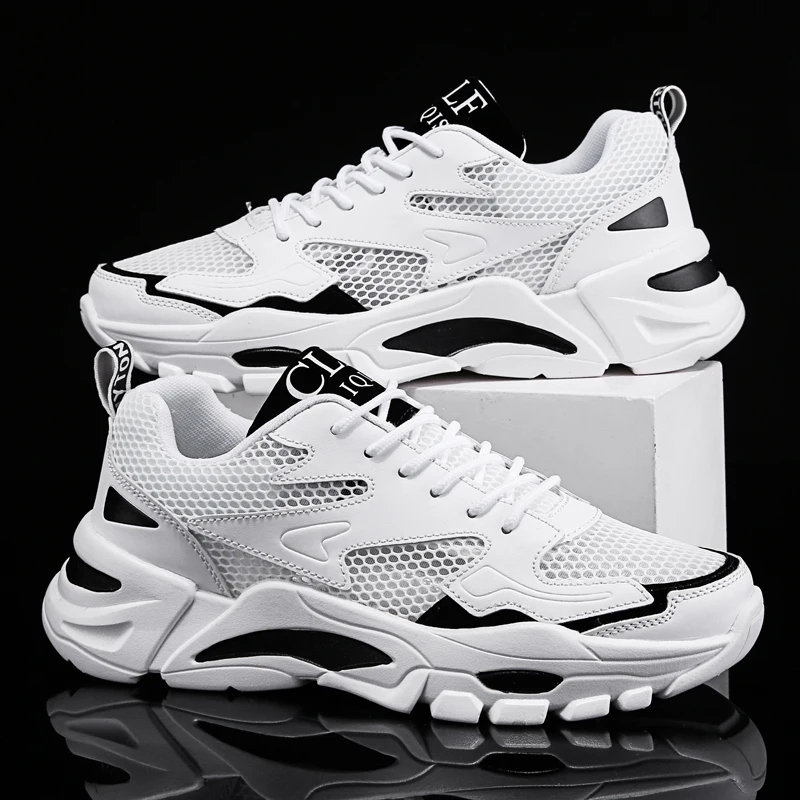 

Men Street Color Block Casual Sneakers Lightweight Cushion Sole Breathable Comfortable Daily Leisure Shopping Commute Shoes