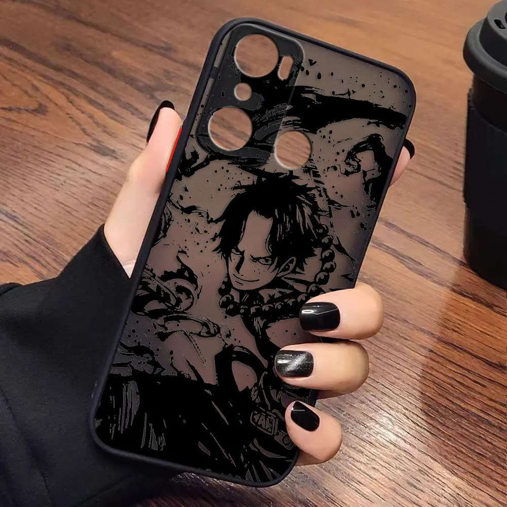 Matte Case for infinix HOT 20I 12 12I 11 11S 10I 10S PLAY 9 8 Pro POVA 3 CAMON 15 17P Case Funda Shell Anime Black O-one P-Piece