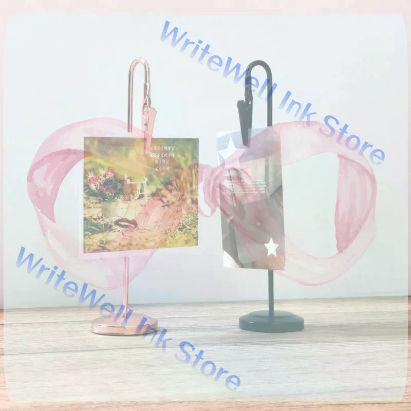 Romantic Metal Place Card Holder Non-Slip Base Memo Clip Holder Sturdy Construction Photo Clip Stand Wedding Supplies
