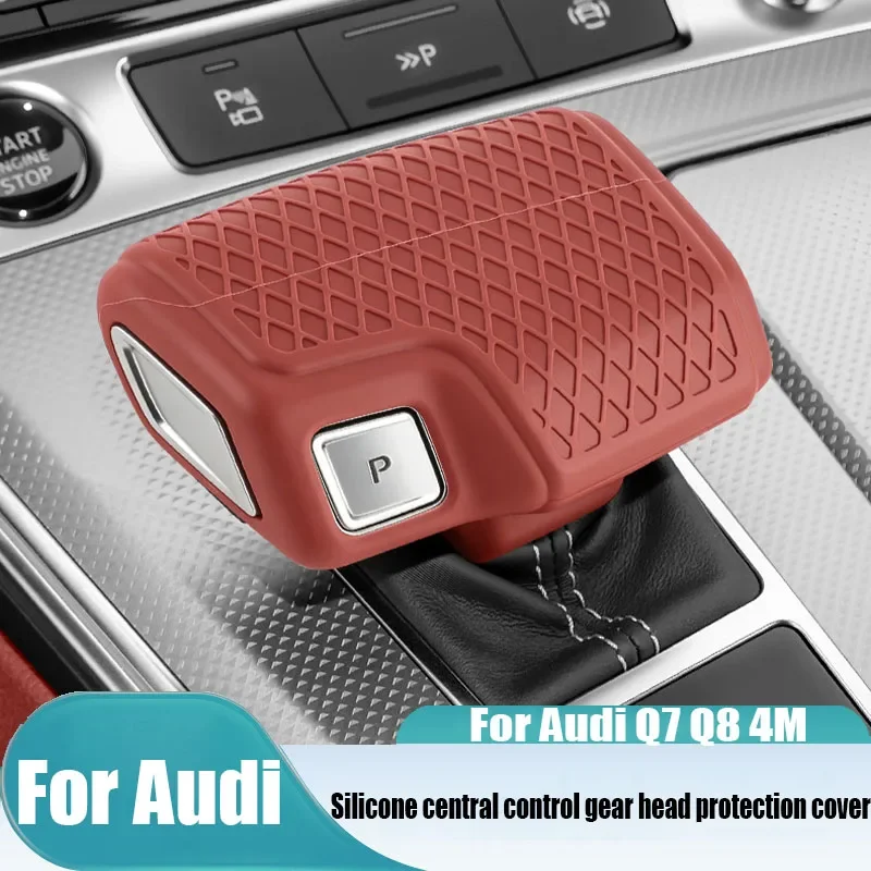 For Audi Q7 Q8 4M Silicone Gear Shift Knob Protective Cover Car Interior Decoration Trim Anti Scratch Accessories Modification