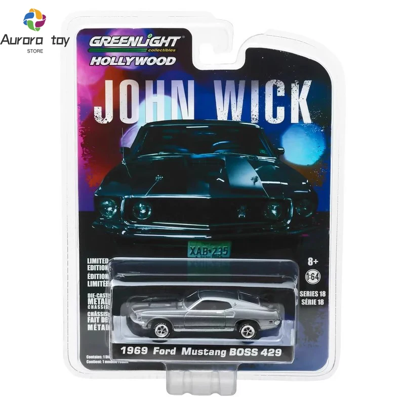 1/64 Greenlight Alloy Car Model 1969 John Wick Ford Mustang Boss 429 Car Model Figure Collectible Children Toy Birthday Gift