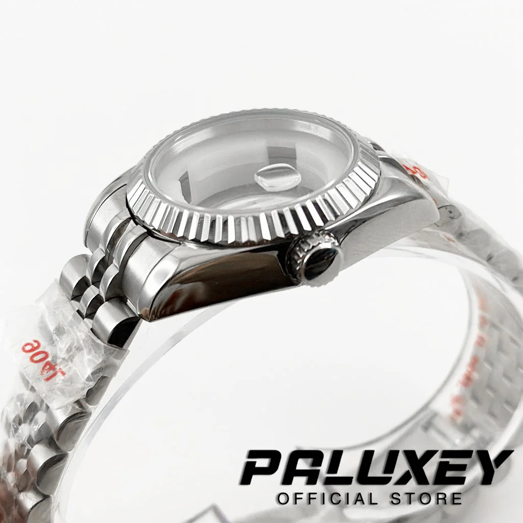 31MM NH05 karbowane zakrzywione szkło szafirowe wodoodporne etui na zegarek ze stali nierdzewnej dla pań kobiety pasują do mechanizmu NH05 NH06