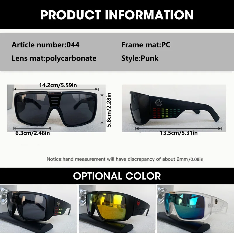 OCYCO Brand Designer Dragon Sunglasses Men Women Square Driving Sun Glasses for Men Hiking Fishing Sport Goggles Eyewear