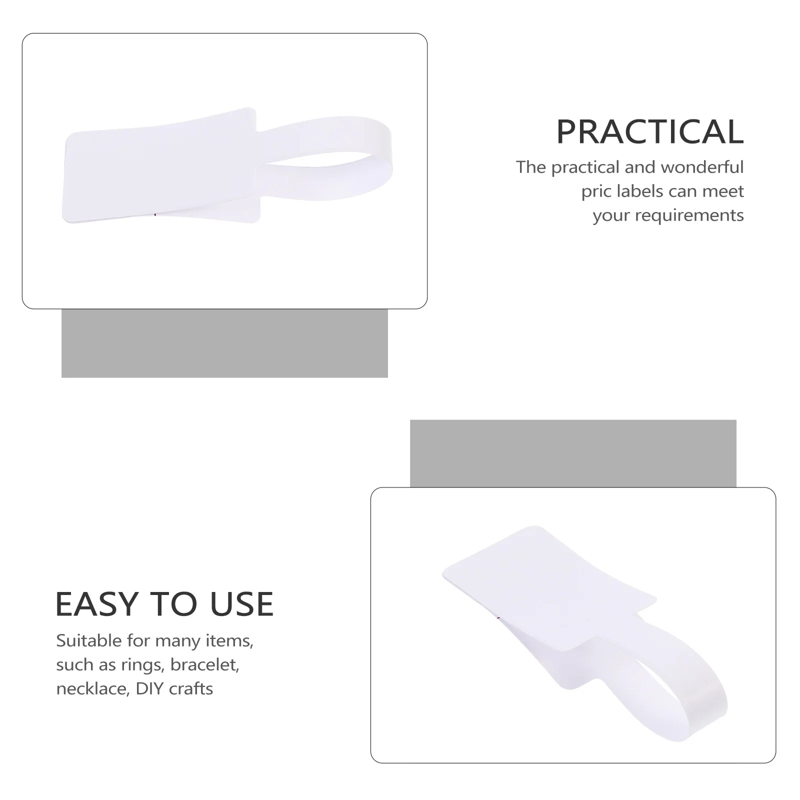 

200 Pcs Square Ring Label for Jewellery Jewelry Labels Kraft Paper Tags Selling White