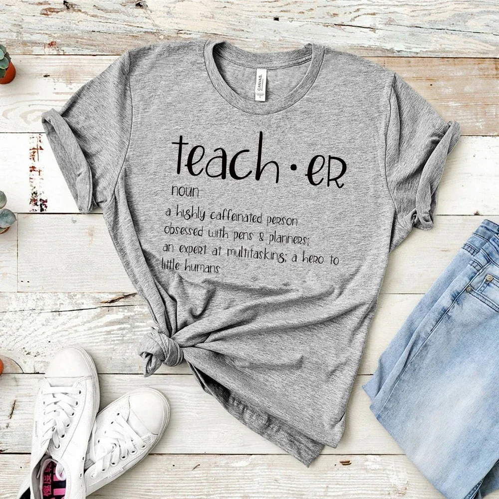 Teacher Definition Shirt Cute Teacher Shirts Back To School Tees Funny Teacher Gift y2k top vintage oversize t shirt 2024 Cotton