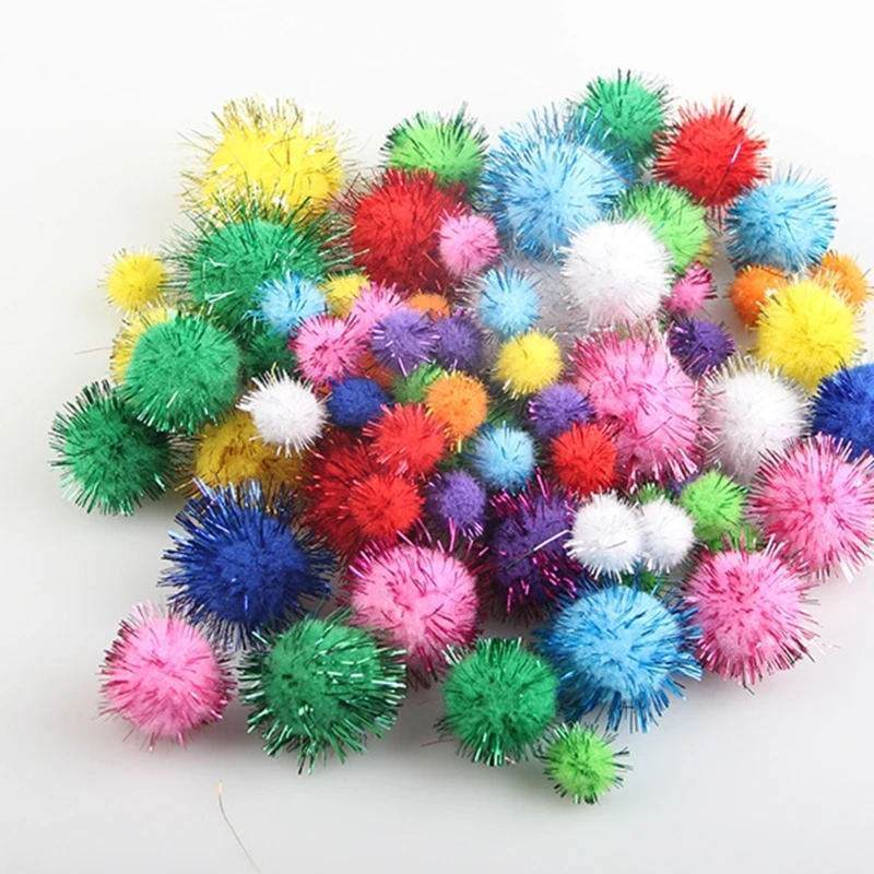 100pcs Tinsels Pompoms 모양 패치 DIY 머리핀 창조적으로 액세서리 의류 가방 헤어 바레트 수제 장식