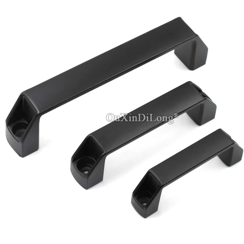 Durable 4PCS Aluminum Alloy Industrial Equipment Handles Toolbox Suitcase Cabinet Pulls Handles Black