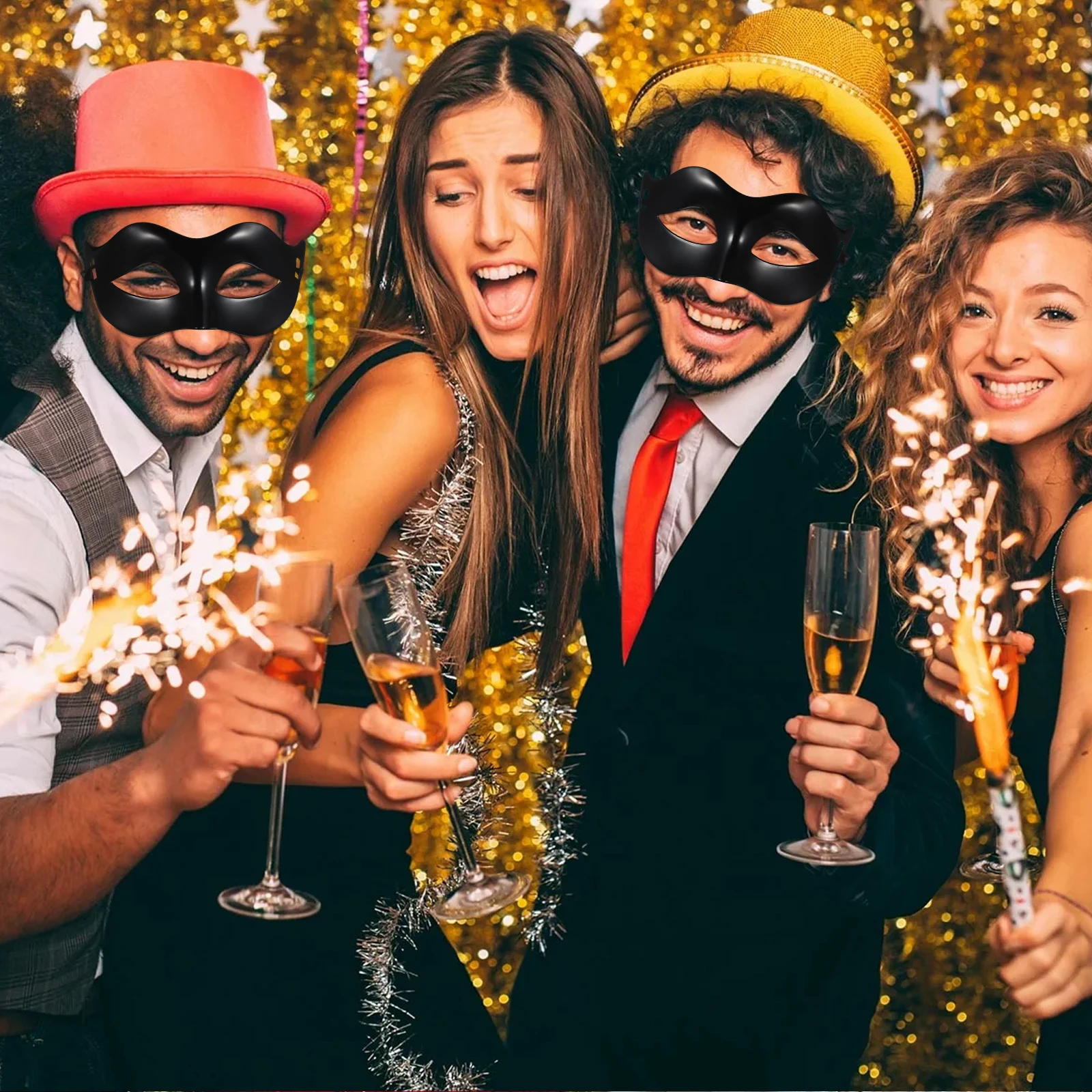 

Black Half Face Mask for Men Women Masquerade Costume Eye Mask Radian Nose Design Soft Fabric Ribbon Comfortable Breathable