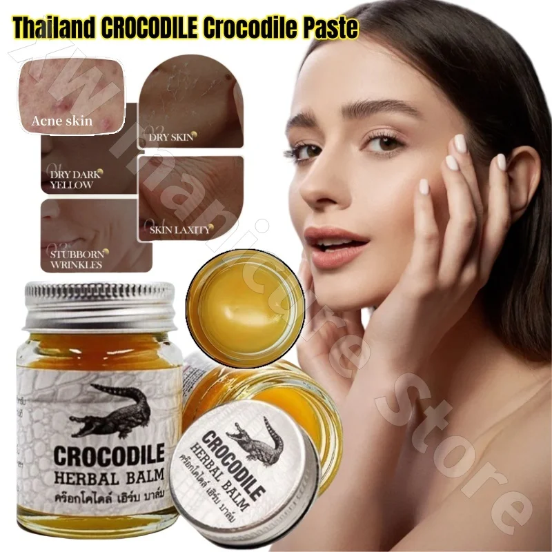 

Thailand Crocodile Paste Moisturizes and Repairs Acne Marks Dark Circles Improves Wrinkles Acne Skin Dry Cracked 30g