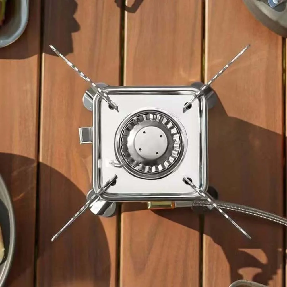 

Tea Stove 2800W Square Cassette Stove Compact High Power Folding Gas Burner Windproof Lightweight Fondue Gas Cooker Outdoor BBQ