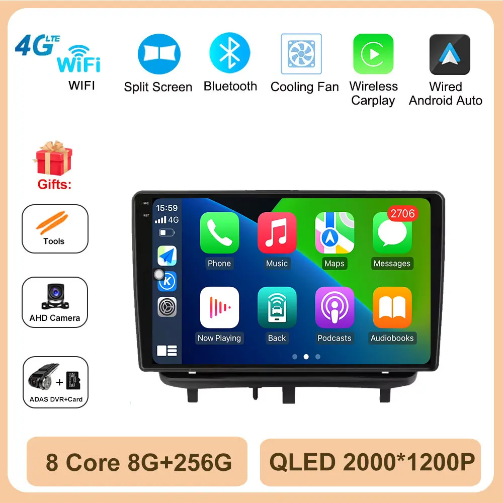4G Autoradio voor Opel Corsa D 2007-2012 Multimedia Video Player Android 14 Draadloze Carplay Qled Scherm DSP Stereo GPS Navi