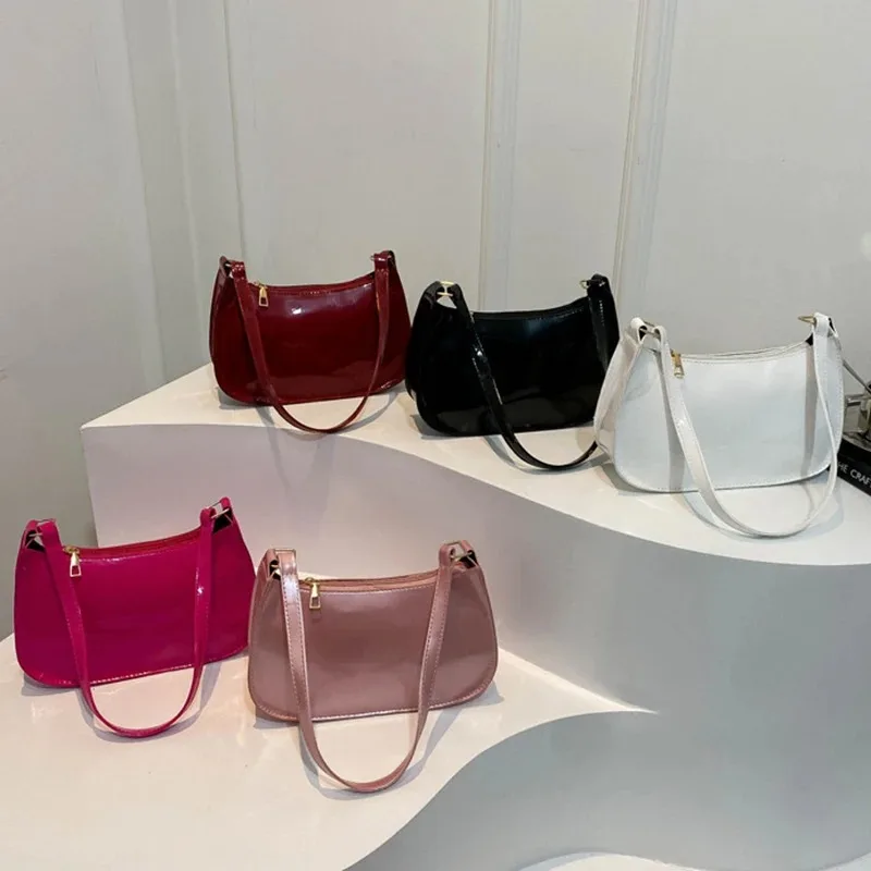 

1pcs Fashion Handbags Casual Hobos Purses and Handbag Ladies Hand Bags Retro Solid Color PU Leather Shoulder Underarm Bag