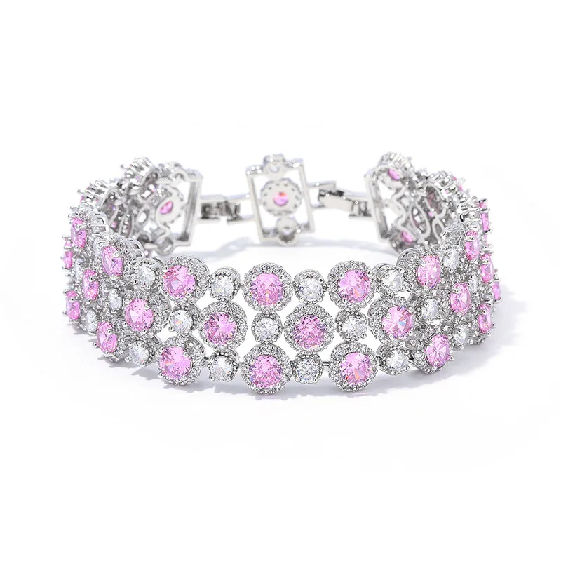 HIBRIDE European and American Style Light Luxury Bracelet sliver color Jewelry Daily Women Decoration Wedding Bridal Gift B208