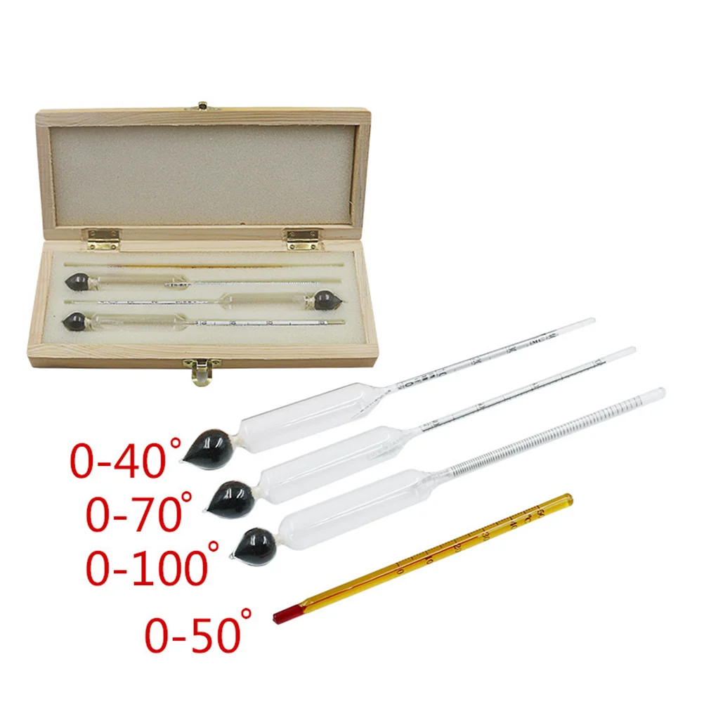 4Pcs Hydrometer Home Brew Beer Meter Conversion Table Hydrometer Tester (Only Applicable for