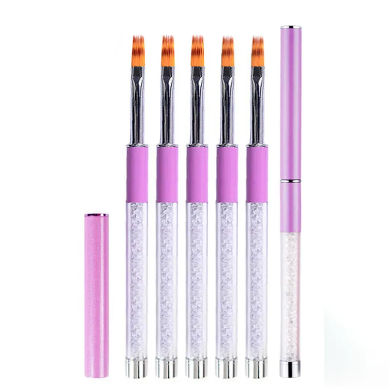 1PC Gradient Nail Art Brush Gel Polish Tool Painting French Crescent Brushes Nail Soft Drawing Pen