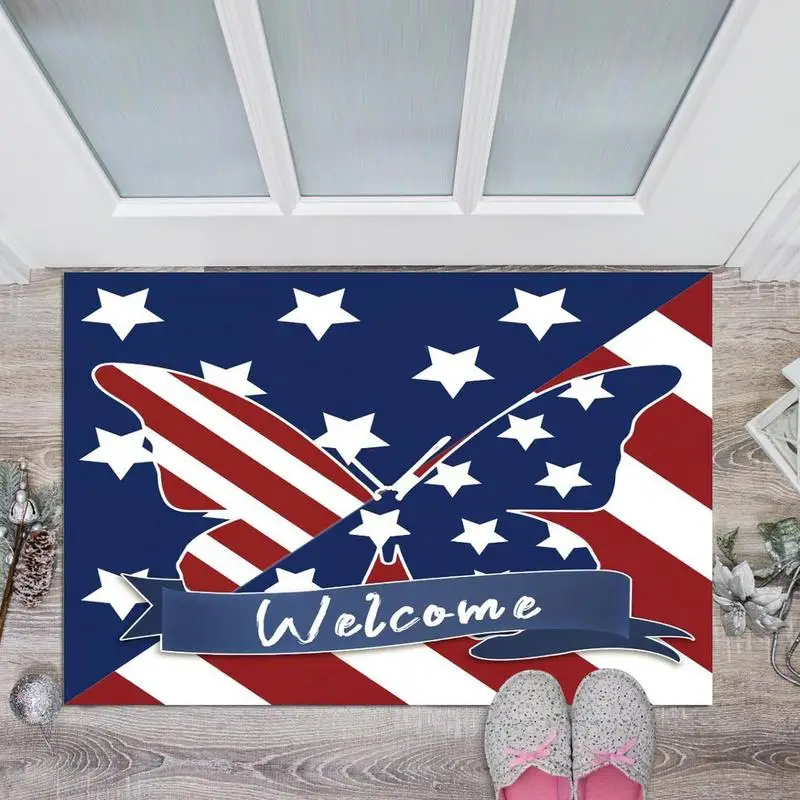 4Th Of July Door Mat Door Mat Outdoor Entrance Independence Day Welcome Mats Outdoor Decorations For Door Welcome Entryway