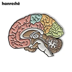 Hanreshe Newest Anatomy Medical Brain Brooch Delicate Colorful Enamel Lapel Badge Pins Medicine Jewelry for Doctors Nurses