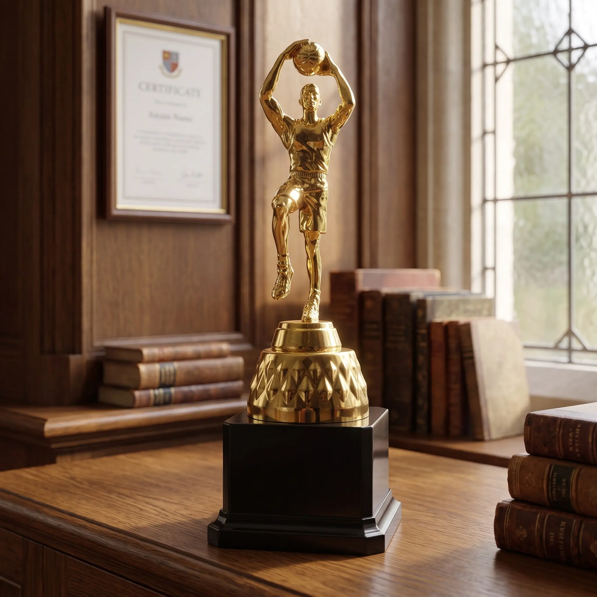 Gold Basketball Trophy Plastic Award for Adults, School Sports Events, Tournaments – Indoor Outdoor Use