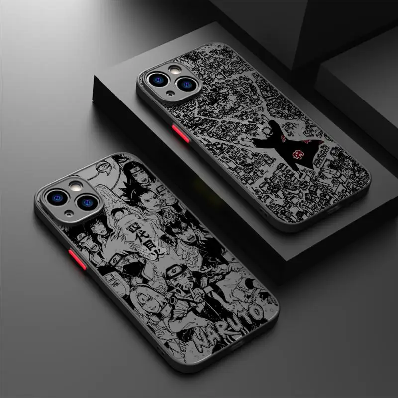 Itachis Pains Case For Apple iPhone 15 11 14 13 12 Pro 7 XR X XS Max 8 Plus 6 6S SE 2022 15Pro Black Matte Phone Funda