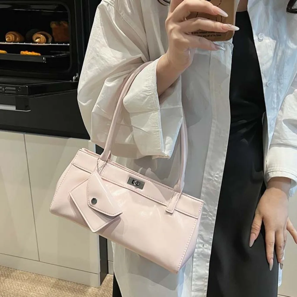 

Shopping Sweet French Stick Handbag Y2K 2 IN 1 PU Shoulder Bag Large Capacity Hanging Pouch Texture Underarm Bags Women