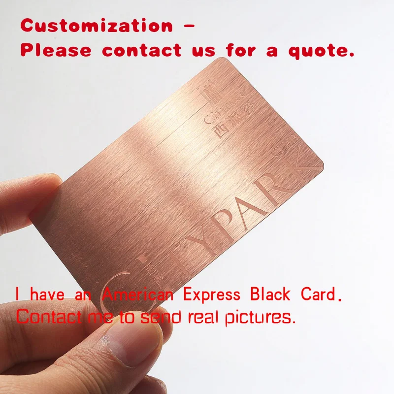 

custom.Customizable Business Card Rose Metal Membership Card with Engraved and Text