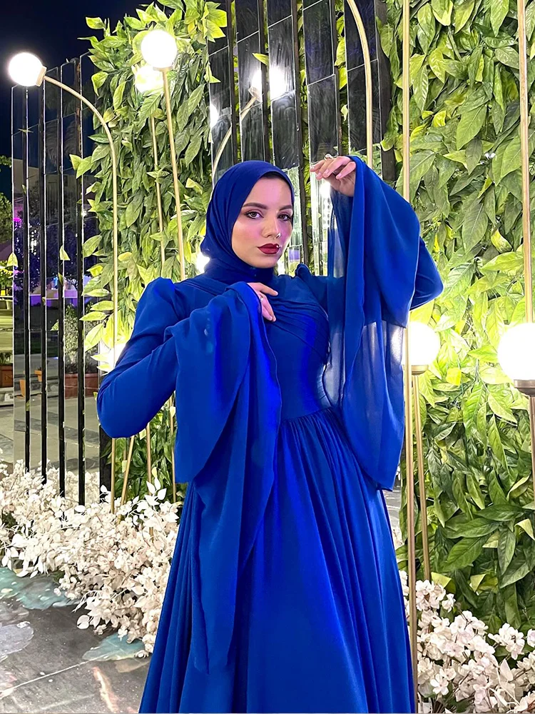 Jirocum eine Linie Chiffon Ballkleid Frauen High Neck Plissee Muslim maßge schneiderte Abendkleid plus Größe besonderen Anlass Kleider