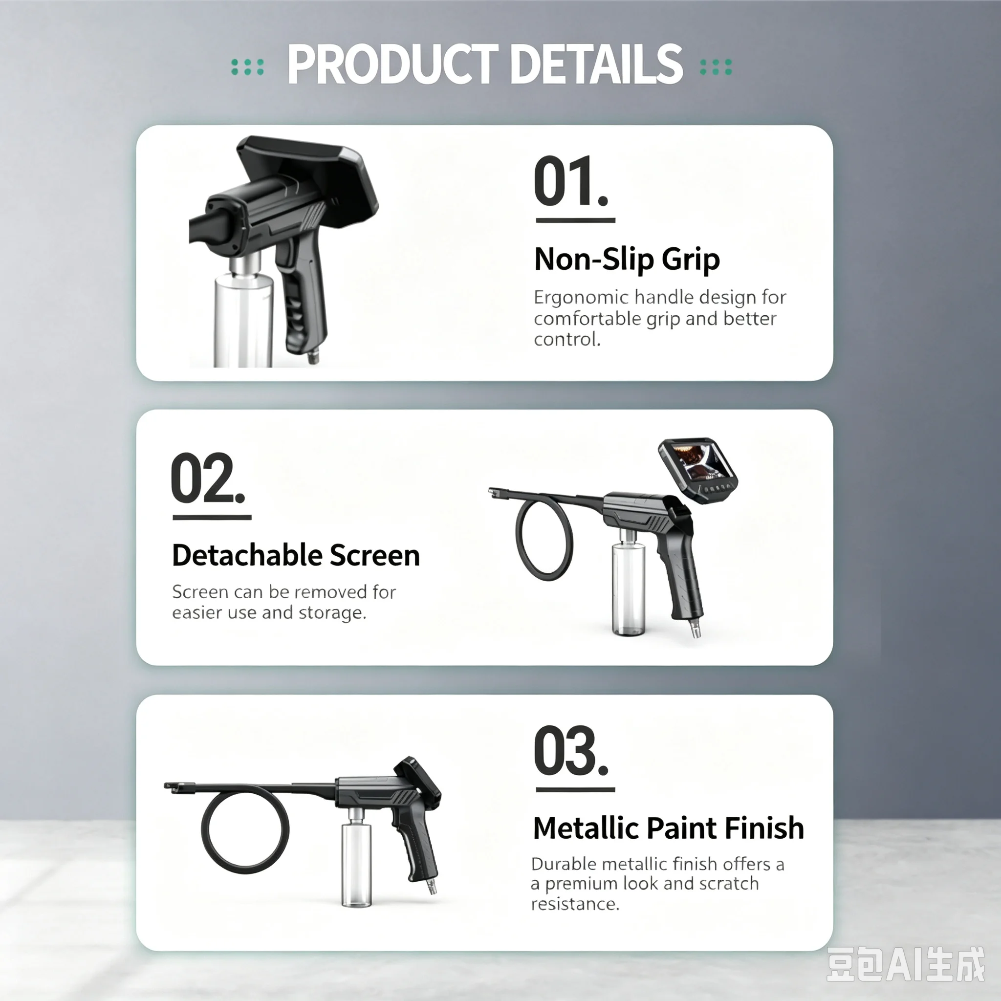 4.3Inch 2MP 1080P Air Conditioner Cleaning  Endoscope CMOS Borescope Side-view Side Spraying Digital Microscope Camera