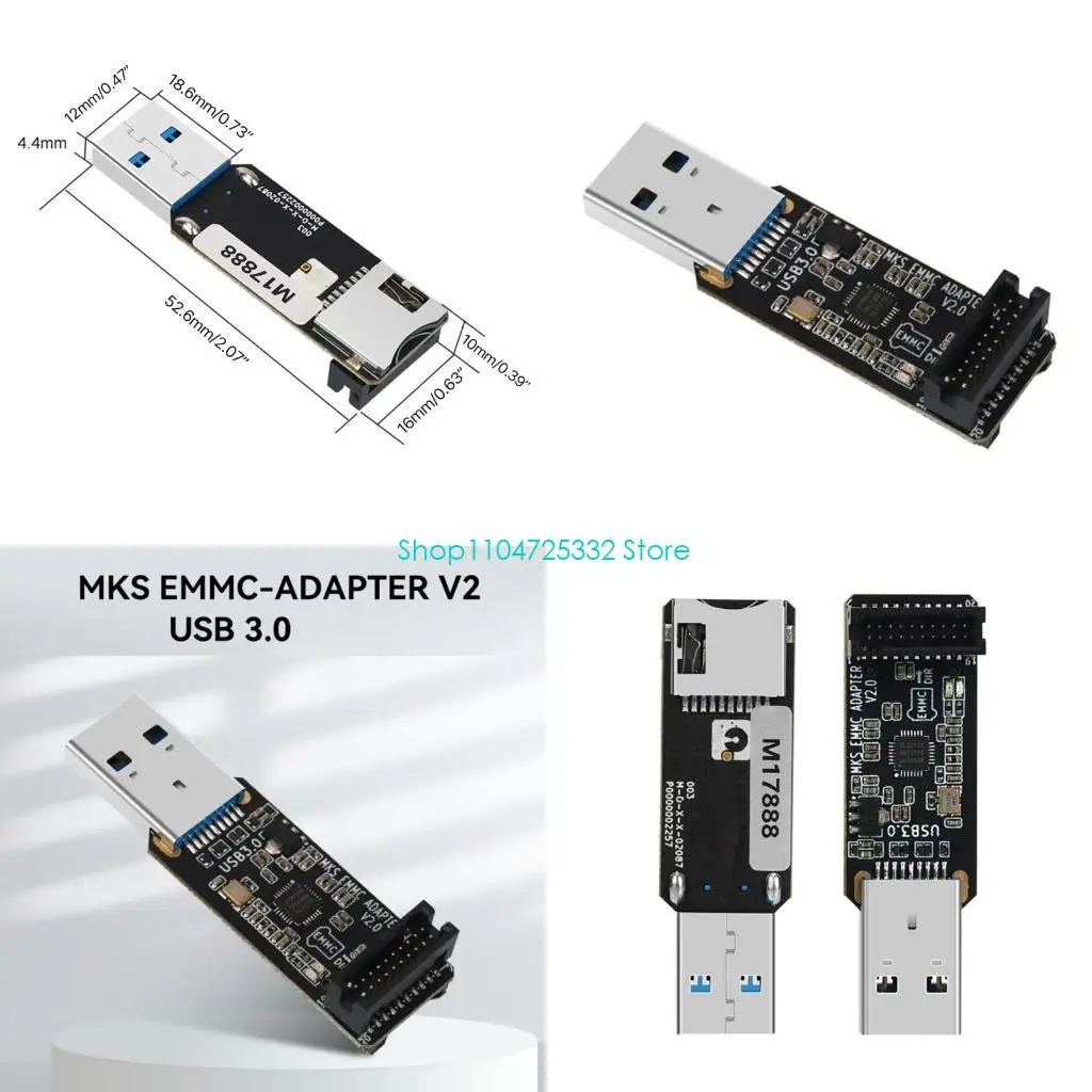 

P5EA USB3.0 Adapter Card Reader EMMC-ADAPTER V2 for EMMC Module and Memory Cards