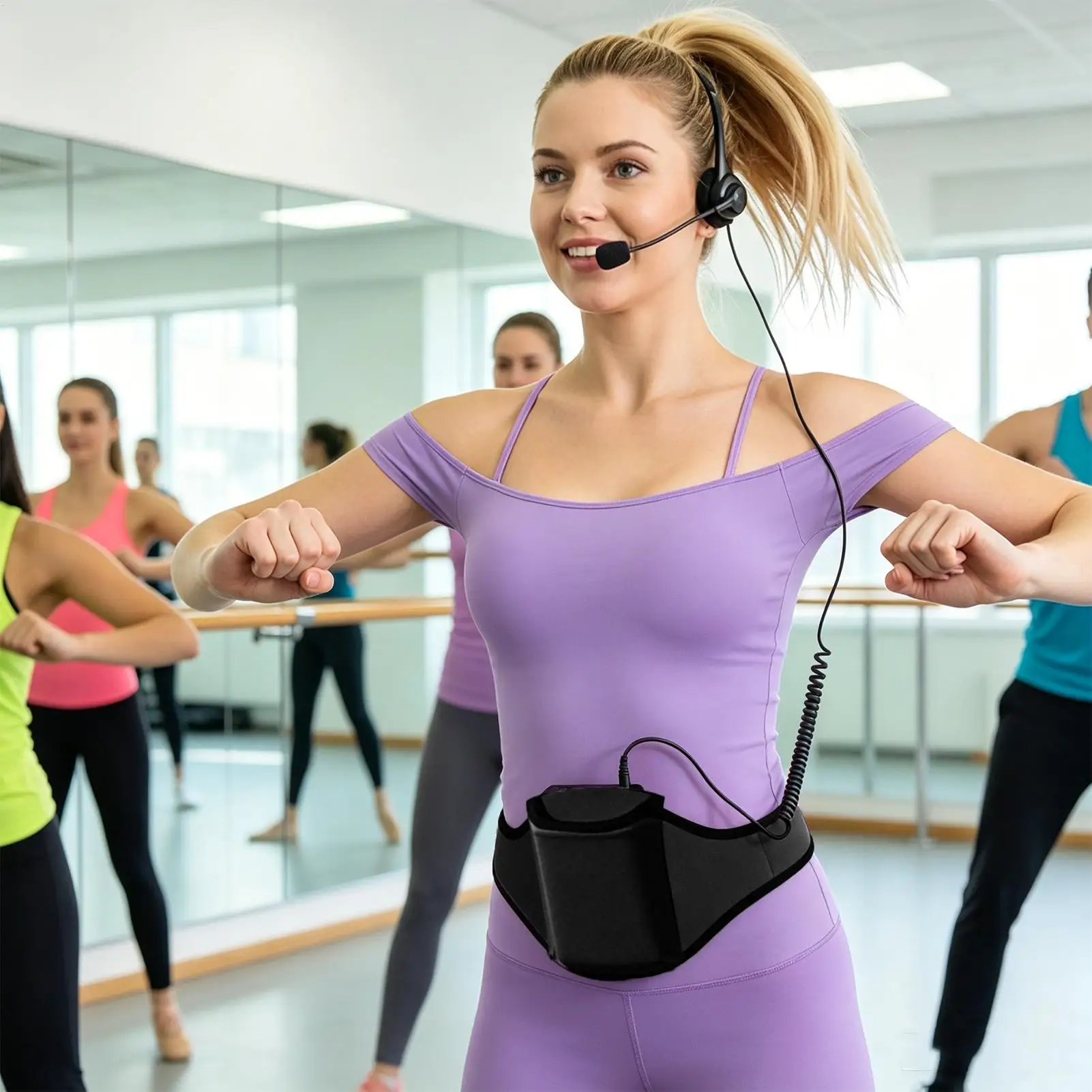 Microphone Belt Wireless Transmitter Pouch for Fitness Gym Concert Teacher Speaker Adjustable Waist Pack Clip-on Mic Holder