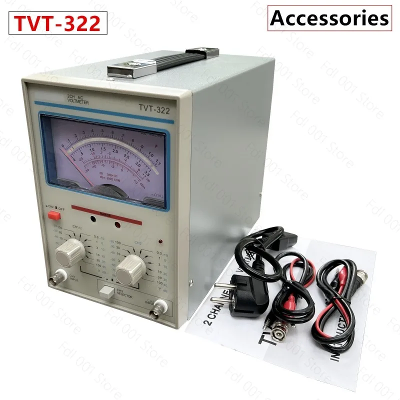 for TVT-322 Dual Needle Millivolt Meter Dual Channel AC Millivolt Meter Dual Channel 300uV-100V