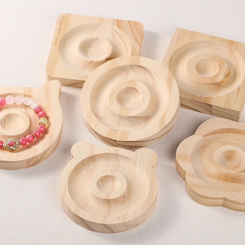 1 قطعة DIY بها بنفسك الخشب الطبيعي الديكور لوحة تصميم مناسبة لصنع المجوهرات أساور القلائد الحرف صينية العرض العملي #5