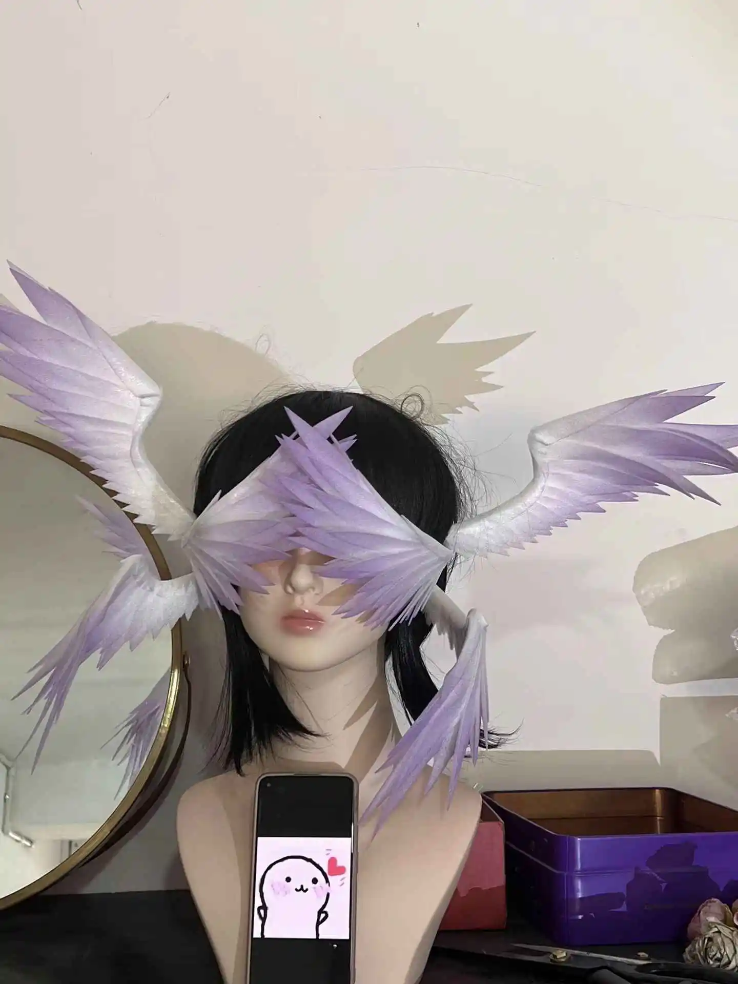 Robin Cosplay Seraph Feather Headwear Game Honkai Star Rail Mr. Sunday Costume Prop Brother of Robin Carnival Party Accessory