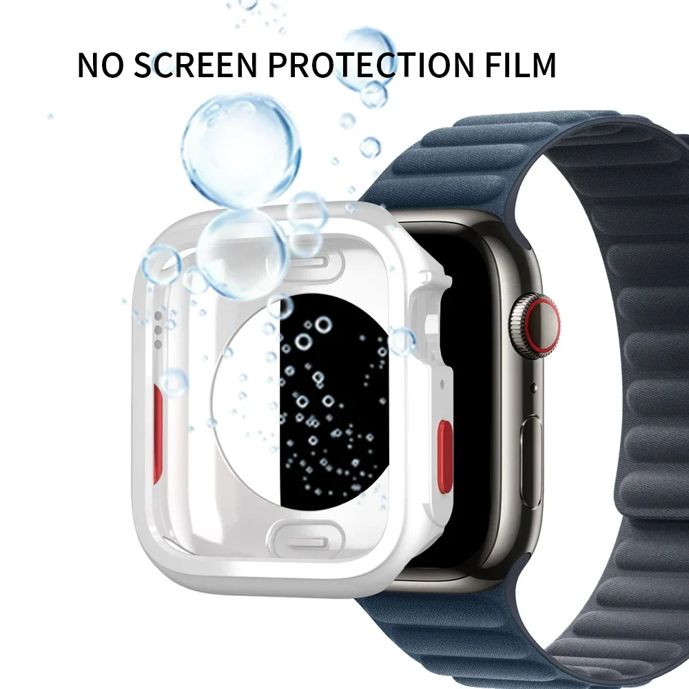 Custodia in TPU per Apple Watch 45mm 41mm 44mm 40mm Nessuna protezione dello schermo Paraurti Shell Cover protettiva per Iwatch Series 9 8 7 6 SE 5 4